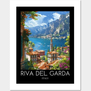 A Pop Art Travel Print of Riva del Garda - Italy Posters and Art